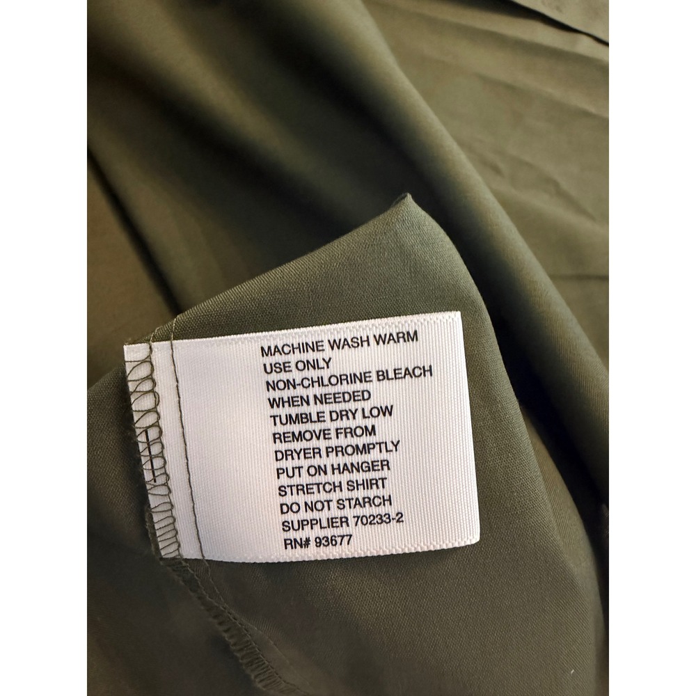 J.Ferrar JF Big & Tall Mens Stretch Dress Shirt Olive Green 18.5 38-39 LS - Picture 5 of 8